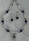 Amethyst in Silver w/ Amethyst & Pearl Beads